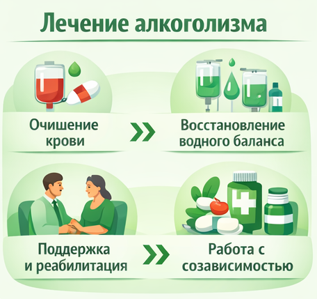 лечение алкоголизма в Светлогорске этапы